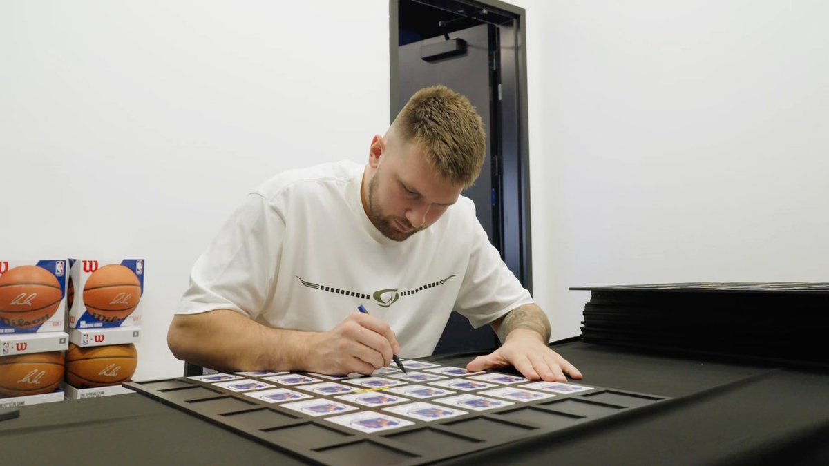 It’s Luka’s season 🪄 Before lighting it up in the season opener, @luka7doncic put the finishing touches on some incredible Panini Trading Cards with his signature ✍️ #WhoDoYouCollect