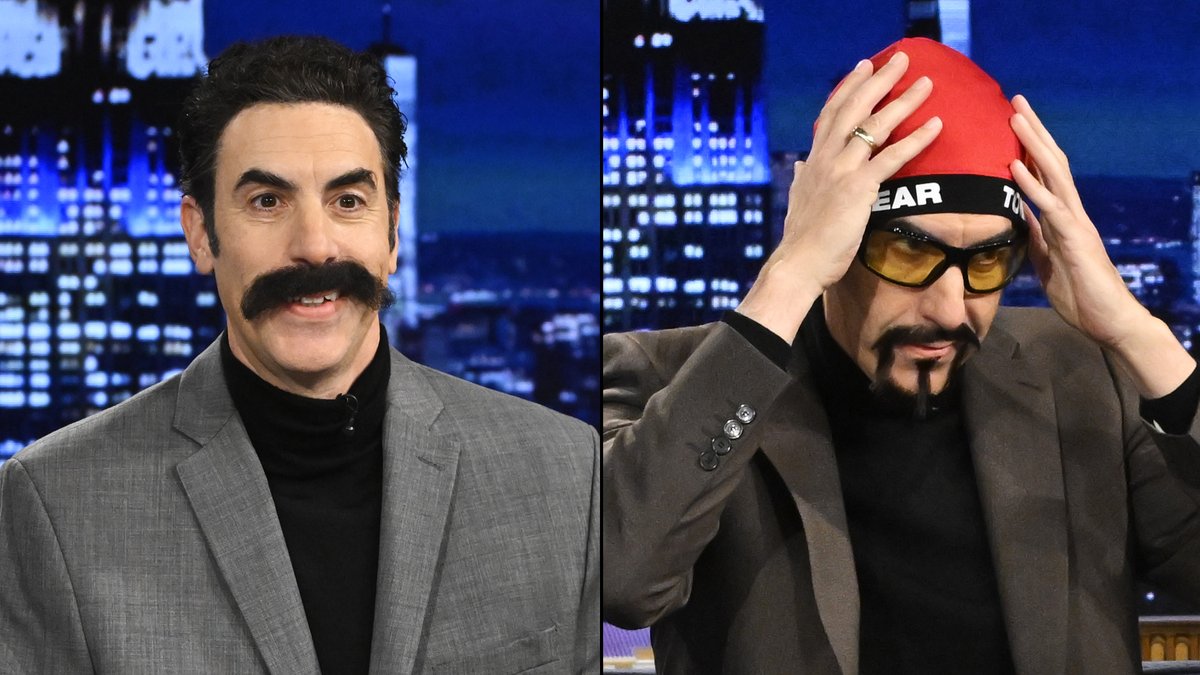 Borat (Sacha Baron Cohen) shares what he wants to ask Donald Trump and Kamala Harris 😂 #FallonTonight