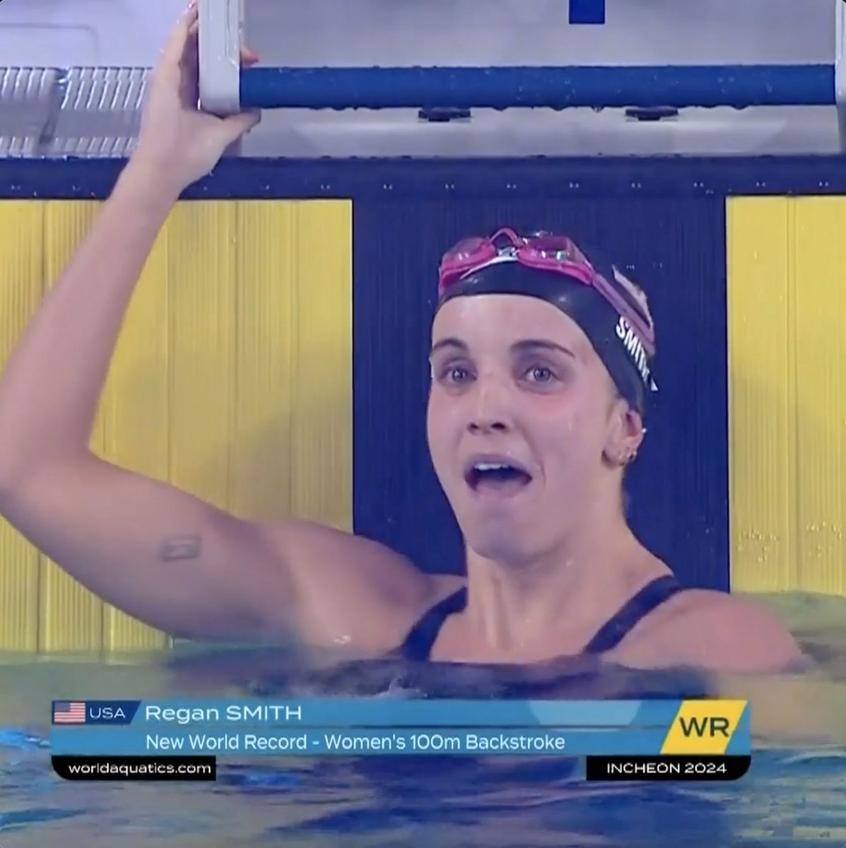 🚨 Regan Smith 100m backstroke WORLD RECORD! She now holds the long course AND short course world records in this event.