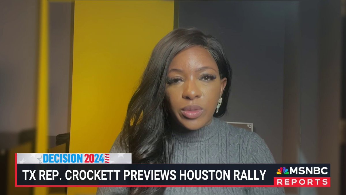 "The repro issue is a very real issue, and it's an issue that cuts across every single type of background." TX Congresswoman Jasmine Crockett Crockett previews Harris' Texas rally on abortion rights featuring Beyoncé