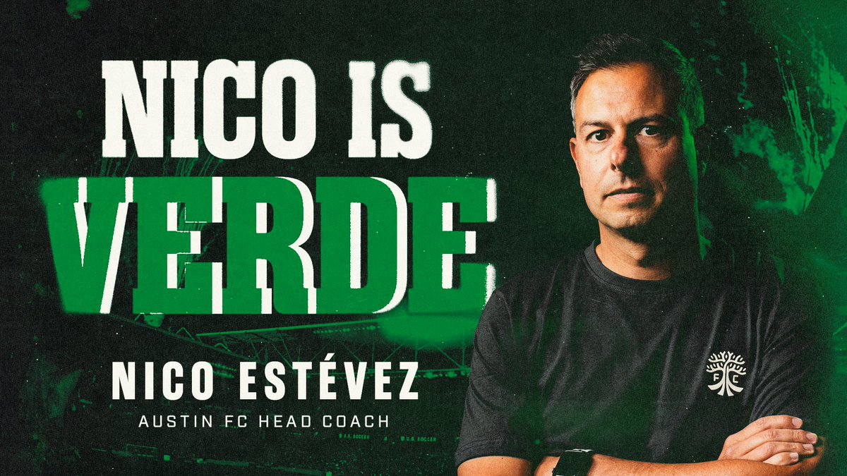 Nico is VERDE. 🌳 🌳 Nico Estévez has been named Head Coach of #AustinFC!