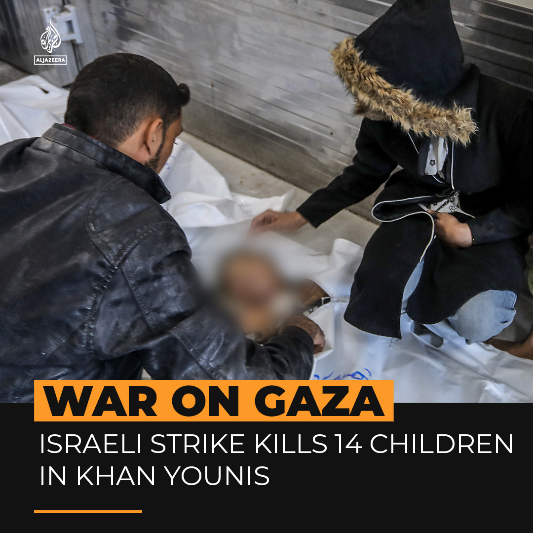 An Israeli air attack on Gaza’s Khan Younis killed 14 children, 13 of them from the same family. At least 72 Palestinians have been killed across the besieged enclave on Friday.