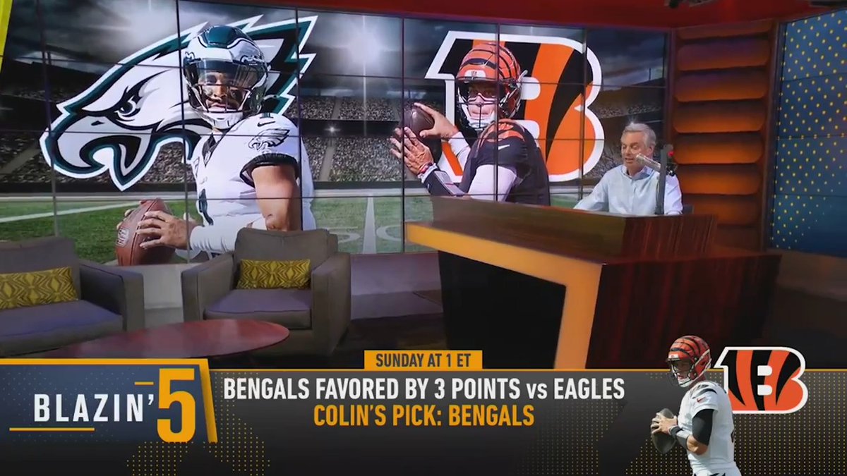 "Joe Burrow is absolutely on fire... Philly is overvalued." — @ColinCowherd picks Cincinnati in his Week 8 Blazin' 5 picks