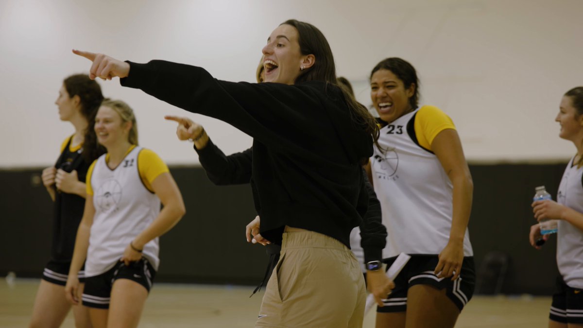 Caitlin Clark, Kate Martin, and Gabbie Marshall showed up to Iowa's practice