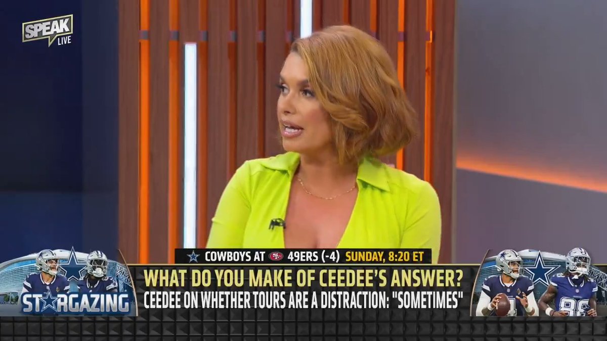 .Joy Taylor responds to CeeDee Lamb saying that the Cowboys' tours are "sometimes" a distraction to the team.