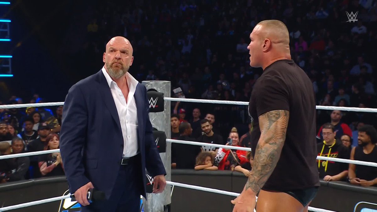 "I hope to god y'all know what you're asking for..." Triple H just made it official! Randy Orton will go one-on-one against Kevin Owens at #WWECrownJewel! 👏👏👏 #SmackDown