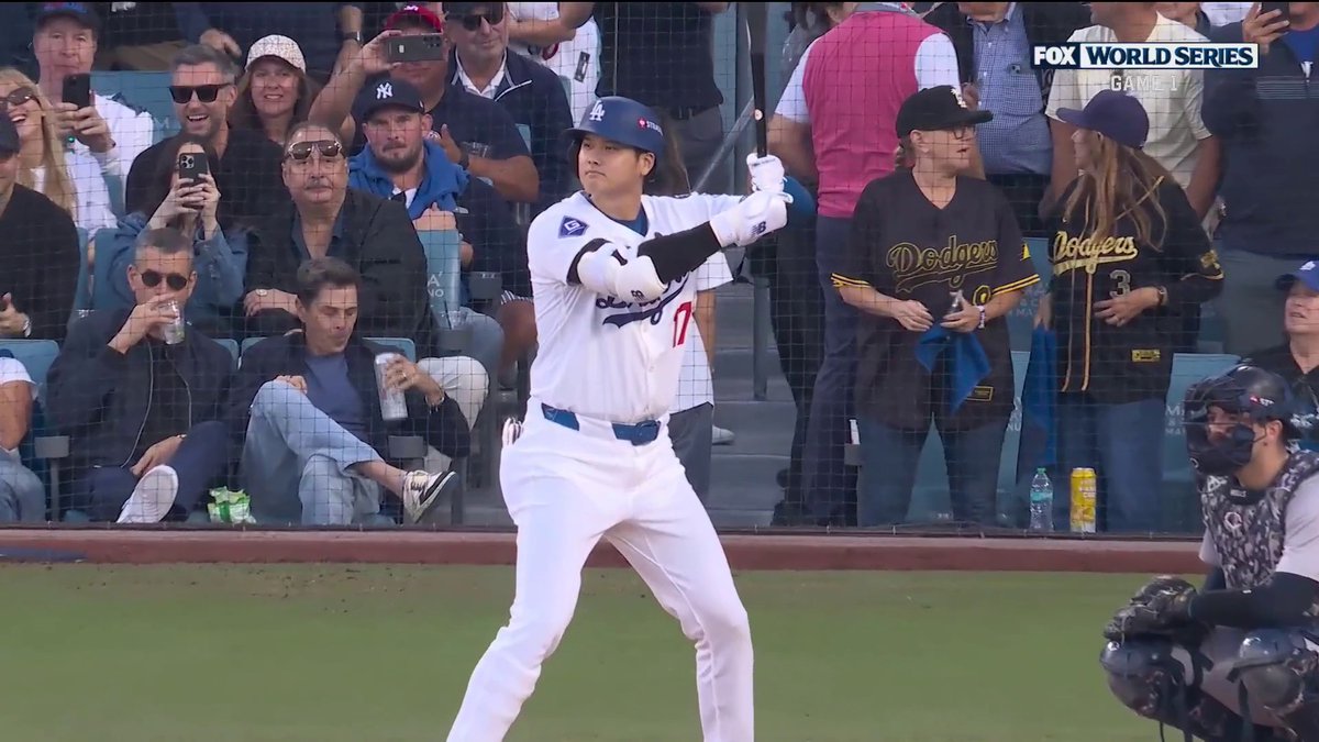 Ohtani came out swinging in his first World Series at bat