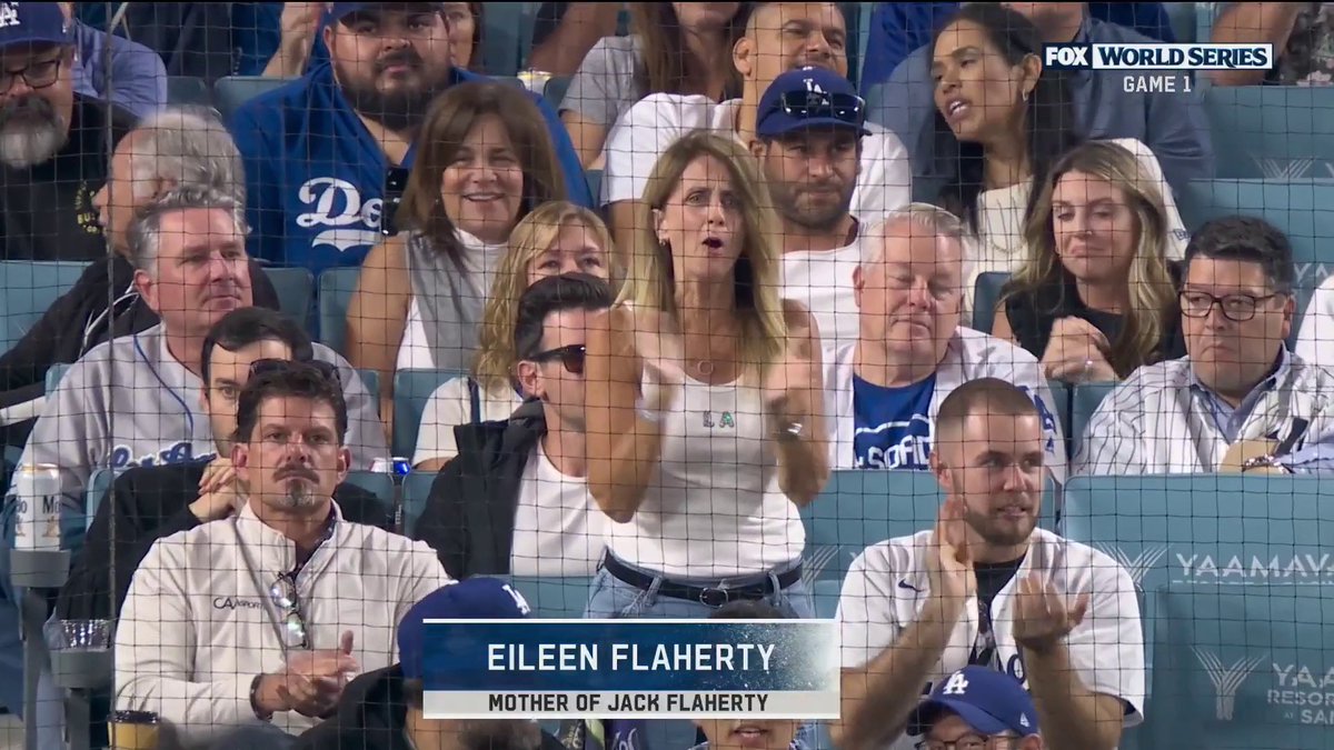 Jack Flaherty's mom, Eileen, cheering on her son at the World Series is so wholesome 💙