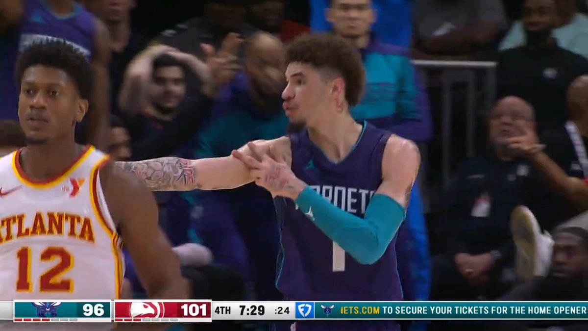 🔥 LAMELO BALL CAREER-HIGH 9 THREES 🔥 The Charlotte Hornets franchise record is 10. Watch on NBA League Pass: