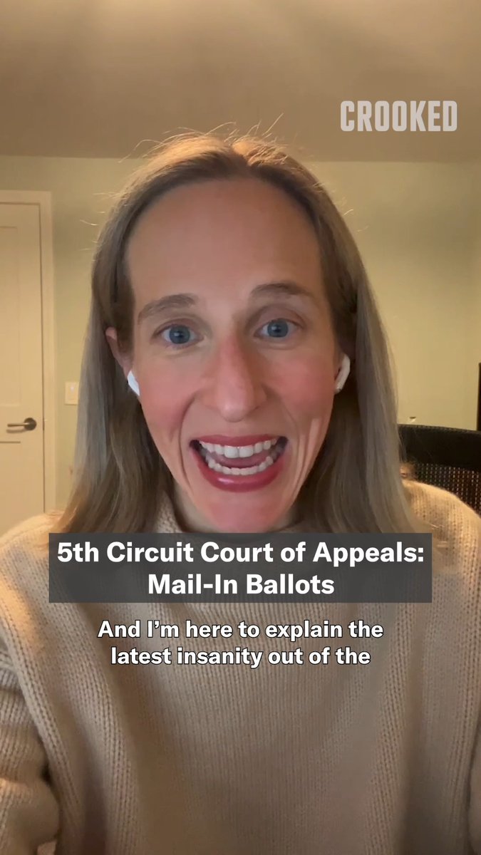 .Leah Litman breaks down the most recent nonsense out of the US Court of Appeals for the Fifth Circuit. Watch more Strict Scrutiny on YouTube! #StrictScrutiny #CrookedMedia #Ballots