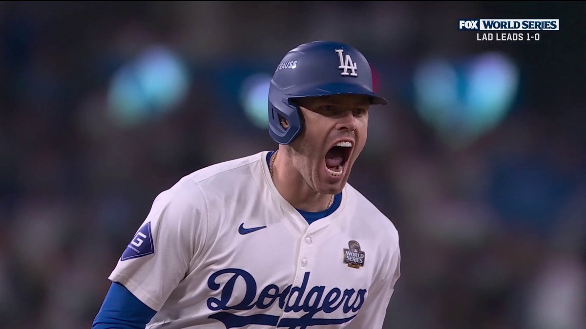 Scenes around Dodger Stadium on Freddie's walk off grand slam! 🔥 #WorldSeries