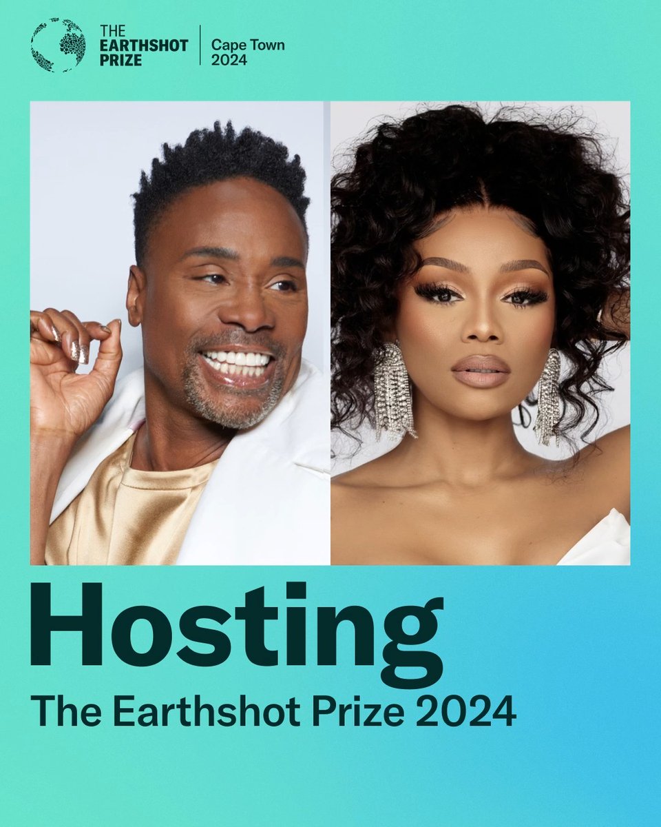 It doesn’t get bigger than this! Here are our Hosts for The Earthshot Prize Awards in Cape Town. Watch the Awards live on Wednesday 6 November #EarthshotCapeTown Find out how to watch via @youtube and @multichoicegrp: Billy Porter Bonang Matheba 👑