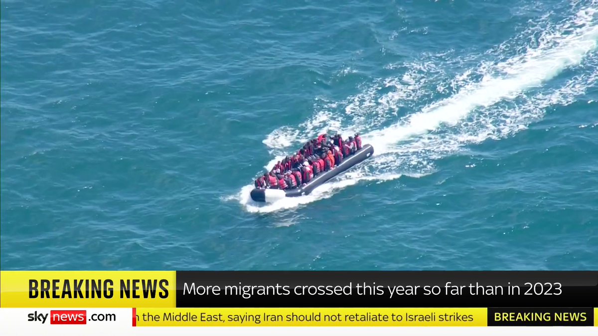 BREAKING: 424 migrants crossed the English Channel yesterday, taking the 2024 total up to 29,578. This means more people have crossed the Channel this year than the whole of 2023. Read more: 📺 Sky 501, Virgin 602, Freeview 233 and YouTube