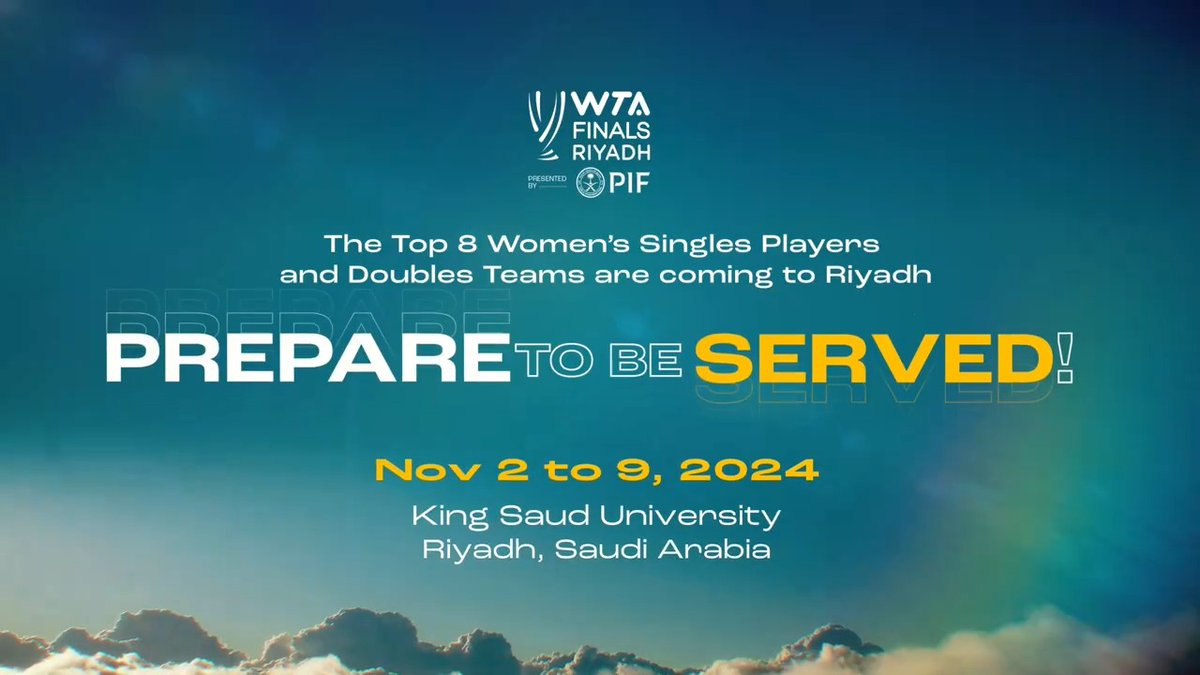 Prepare to be SERVED 💥 One week to go until the 2024 #WTAFinalsRiyadh presented by #PIF!