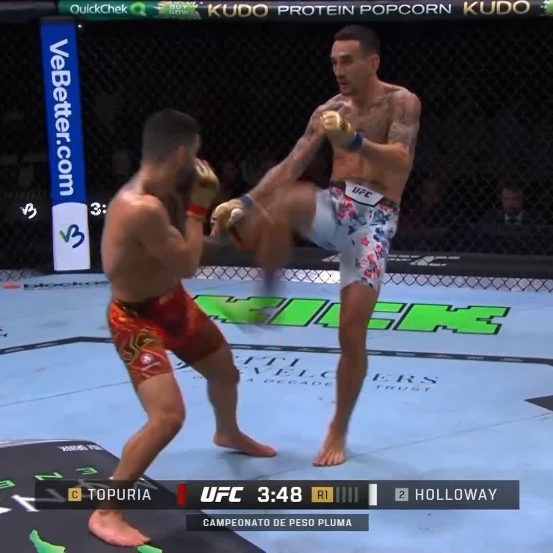 🇪🇸 Ilia Topuria derriba a Max Holloway! 💥🔥 #UFC308