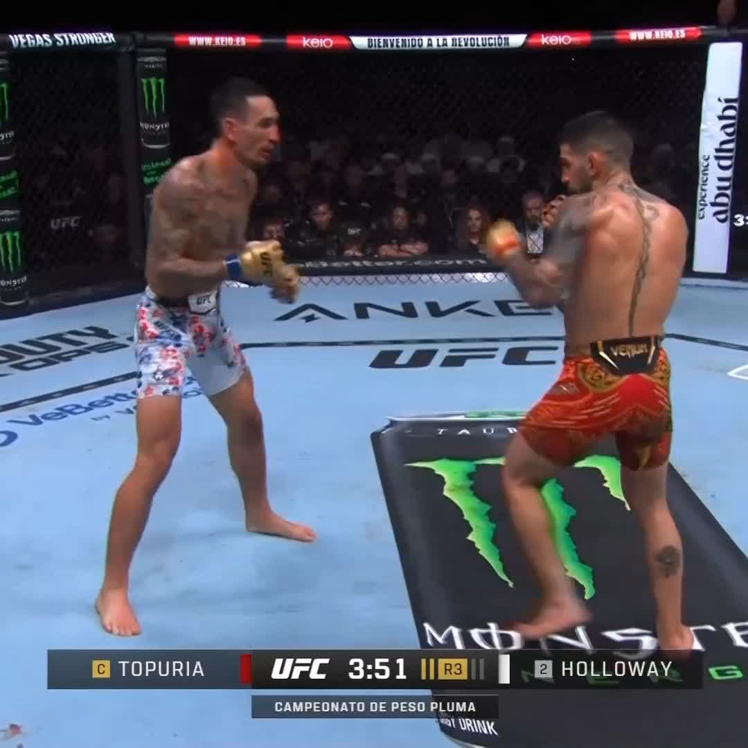 CUMPLE LO PROMETIDO EN EL TERCER ASALTO CON UN KO! 🇪🇸🇬🇪 Ilia Topuria 🔱 #UFC308