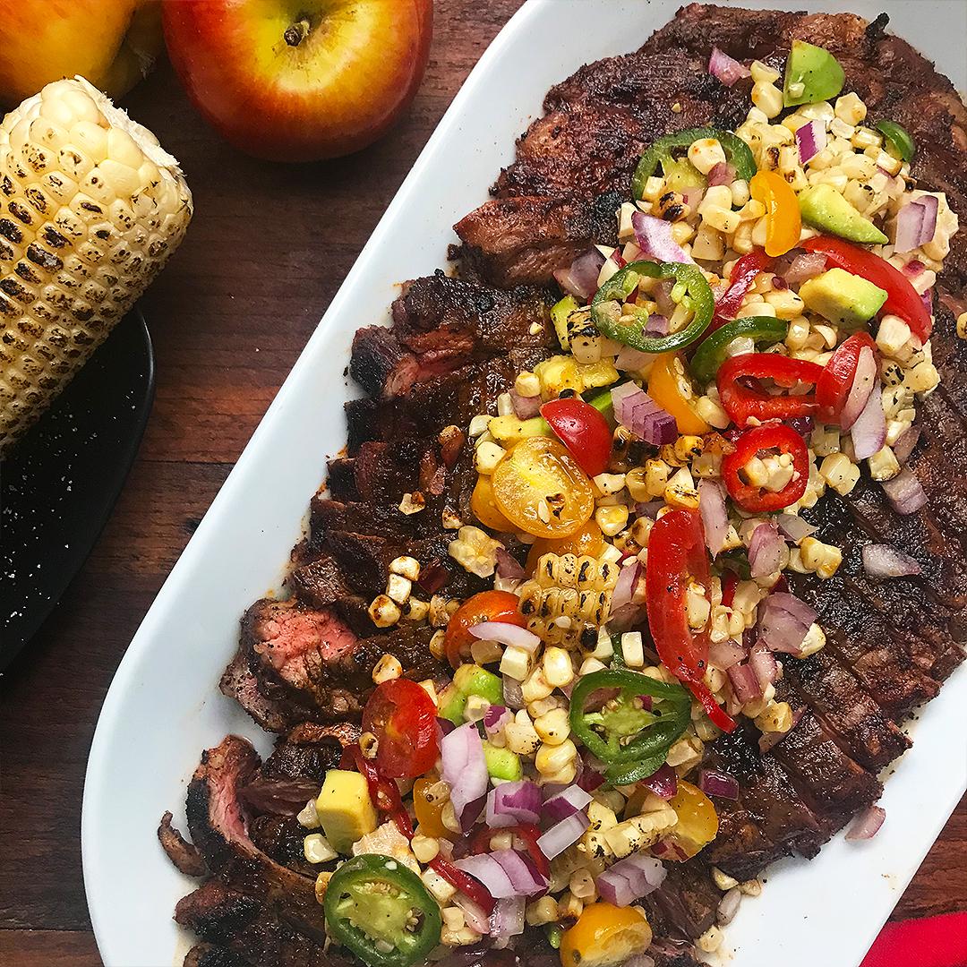 Grilled Flank Steak and Corn Salad