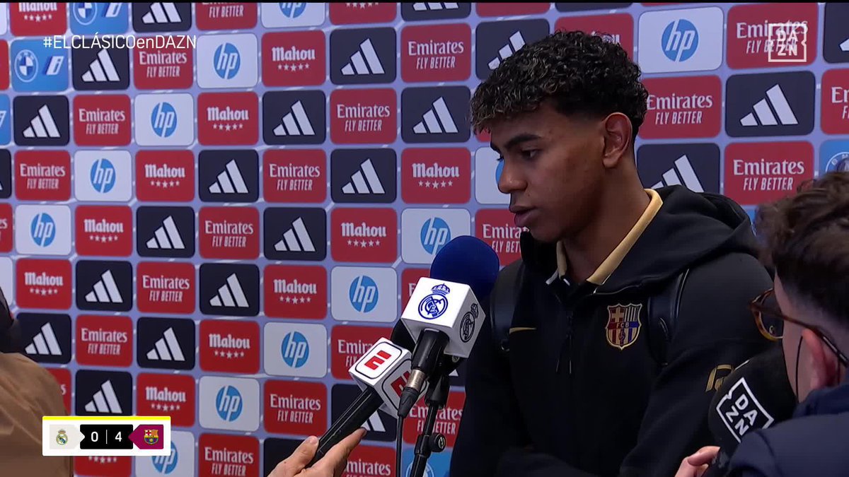 🗣️ Lamine Yamal: "Se disfruta mucho cuando escuchas más a tu afición que a la del rival en su estadio. Es algo increíble" #ELCLASICOenDAZN ⚽