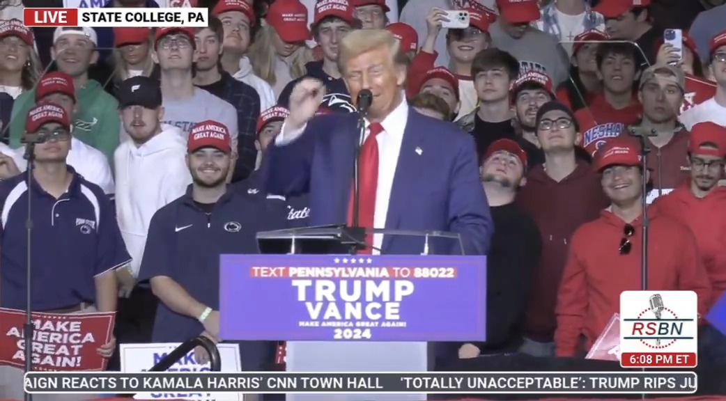 Trump gets distracted from his teleprompter: “I was actually, I'm just looking at my hair. I don't like it. I should have been looking a little left nahhh. I started looking at my hair. I said tahh dee yahh. Am I allowed to go back and re-comb it? Nahh”