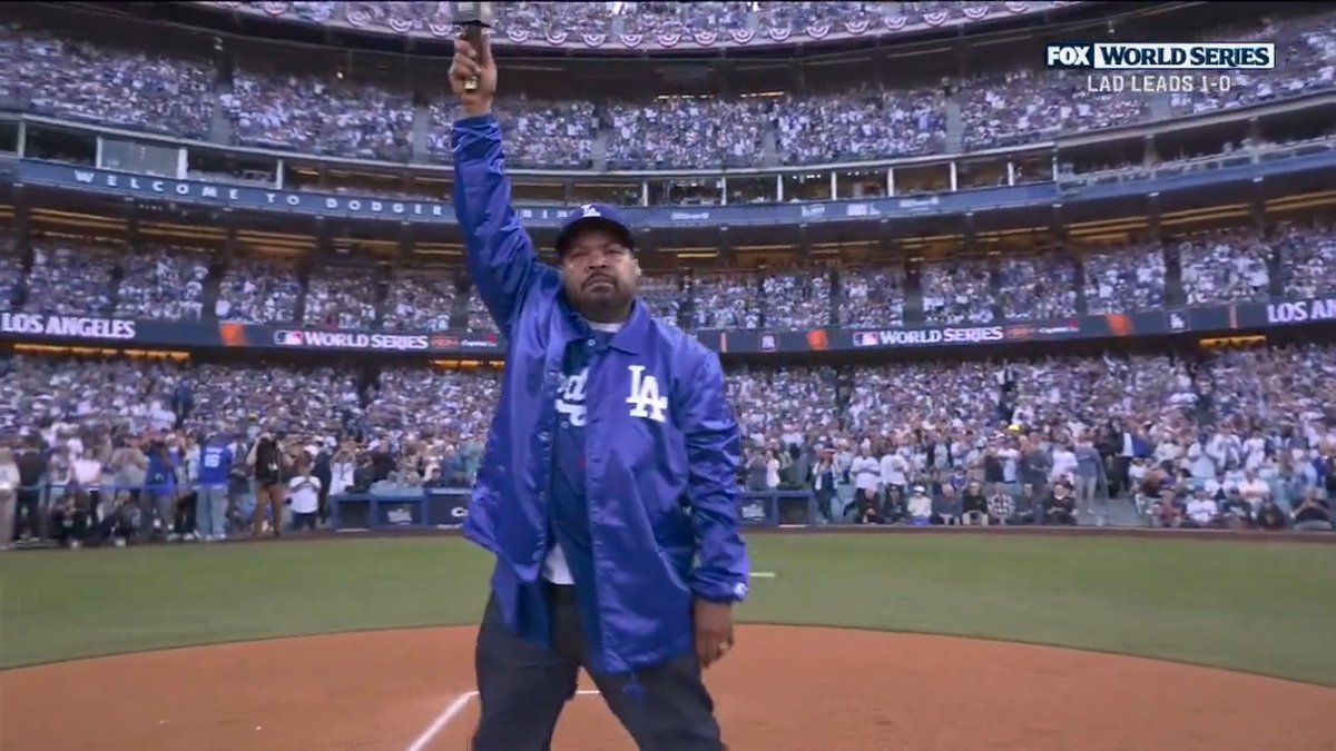 Ice Cube gets Dodger Stadium fired up for #WorldSeries Game 2! 🔥