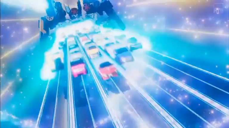 全ブンブンカー一斉突撃+おまけのキャノン砲「バクアゲチャンピオン・ブンブンゴールイン」 #ブンブンジャー #nitiasa