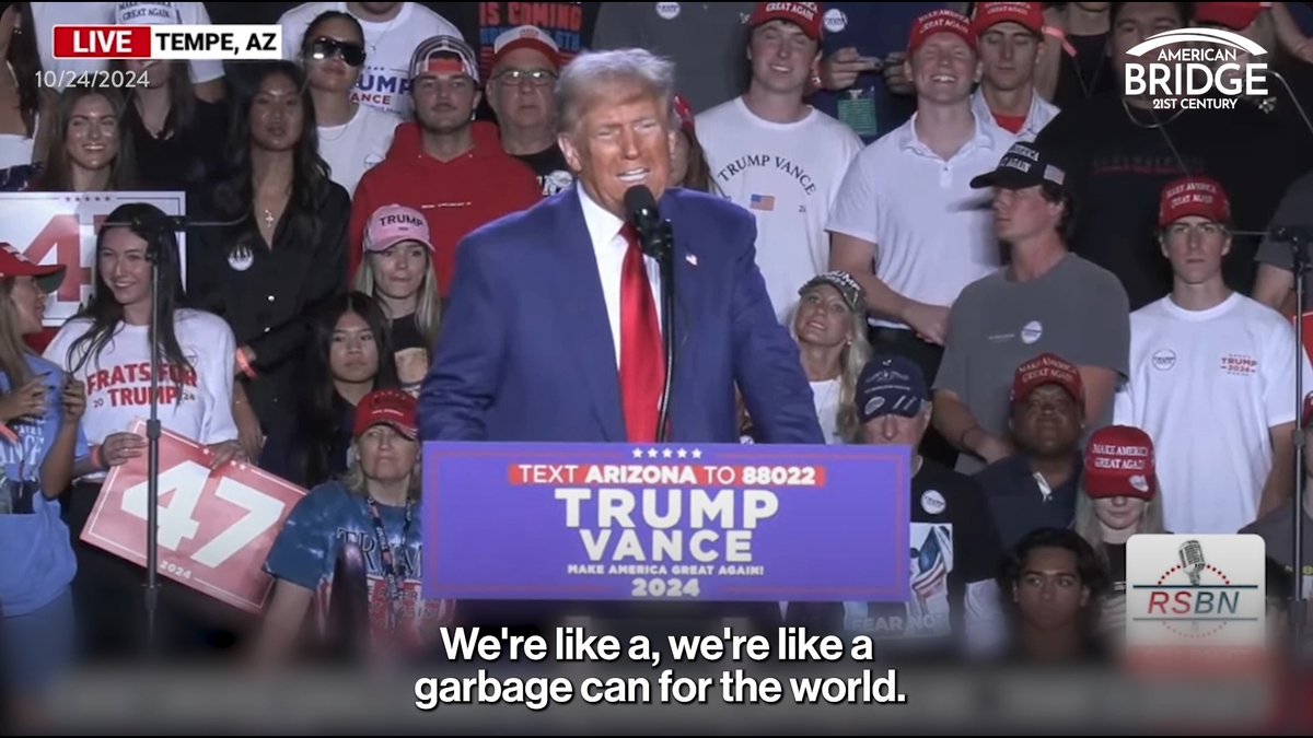 Ronald Reagan: “America is a shining city upon a hill”. Donald Trump: America is like a “garbage can”.