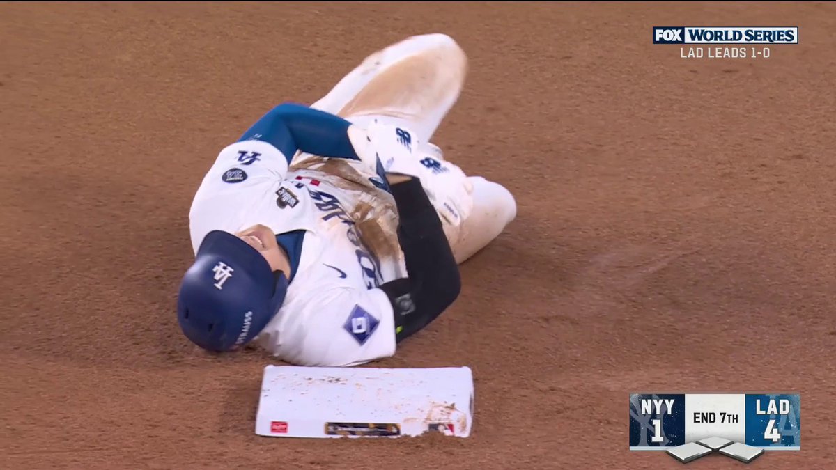 大谷翔平、盗塁をした際に負傷... 🎥FOX Sports: MLB #大谷翔平 #ドジャース