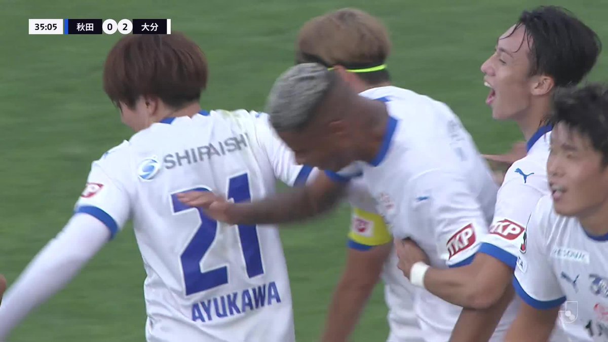 #デルラン が倒れ込みながらのボレーで決めた！ 🎦 ゴール動画 🏆 明治安田Ｊ２リーグ 第36節 🆚 秋田vs大分 🔢 0-2 ⌚️ 35分 ⚽️ デルラン（大分) #Ｊリーグ