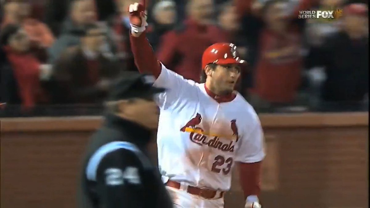 OTD: 10/27/11 David Freese ties the game in the 9th with a triple and later walks it off with a home run to win Game 6 of the 2011 World Series. Legendary.