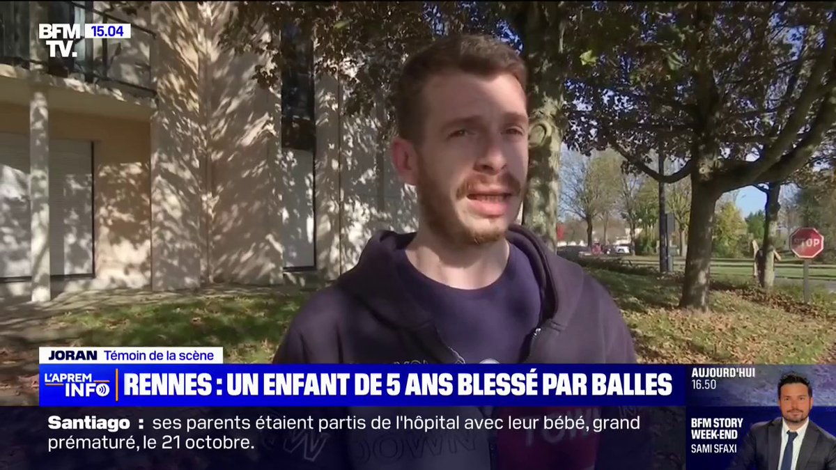 Enfant blessé par balles à Rennes: "J'ai vu un père tenir son enfant dans les bras" Un témoin de la scène raconte