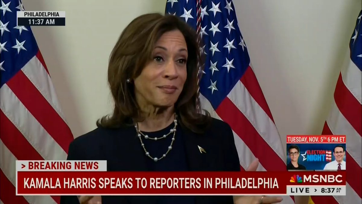 Vice President Harris: Imagine the Oval Office on January 20th. If it's Donald Trump, it will be him sitting at that desk stewing over his enemies list, plotting retribution and revenge. Or it'll be me, focused on my to-do list, improving the lives of the American people