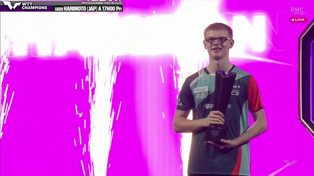 Le prince d'aujourd'hui, le roi de demain. Félix Lebrun remporte le premier titre majeur pour le tennis de table français. Historique. 🌟 🇫🇷