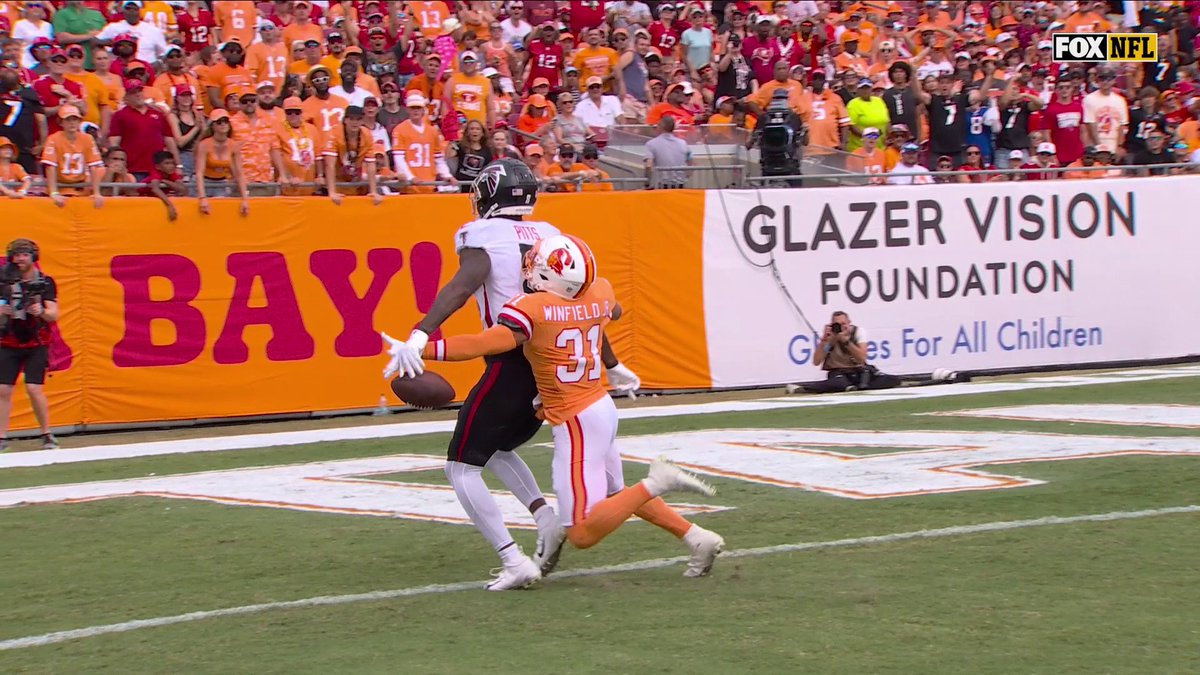 It looked like Kyle Pitts lost the ball before reaching the endzone, but was confirmed to be a Falcons TD. Good or bad call? 👀