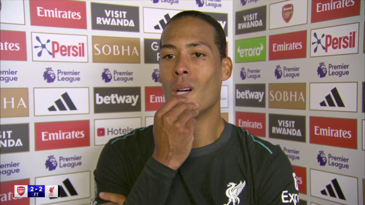🗣️ "Another player injured? I think they only had two..." Virgil van Dijk shares his thoughts after Liverpool's draw at Arsenal 👀