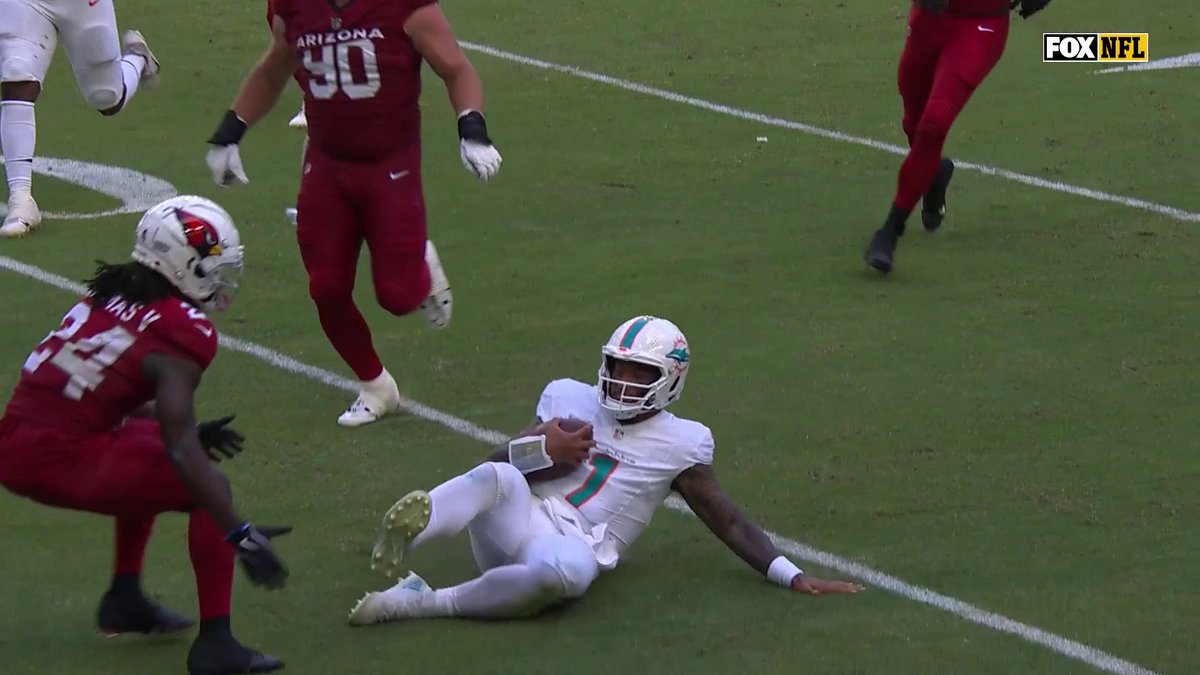 Tua Tagovailoa slid after picking up a first down, and the crowd erupted.