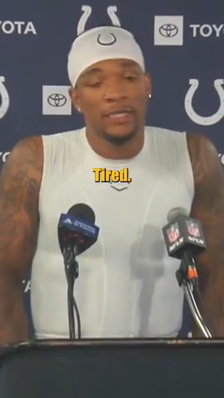 "Tired. I ain't gonna lie... I just told coach I needed a break right there." Colts QB Anthony Richardson explains what happened on the play he was subbed out.