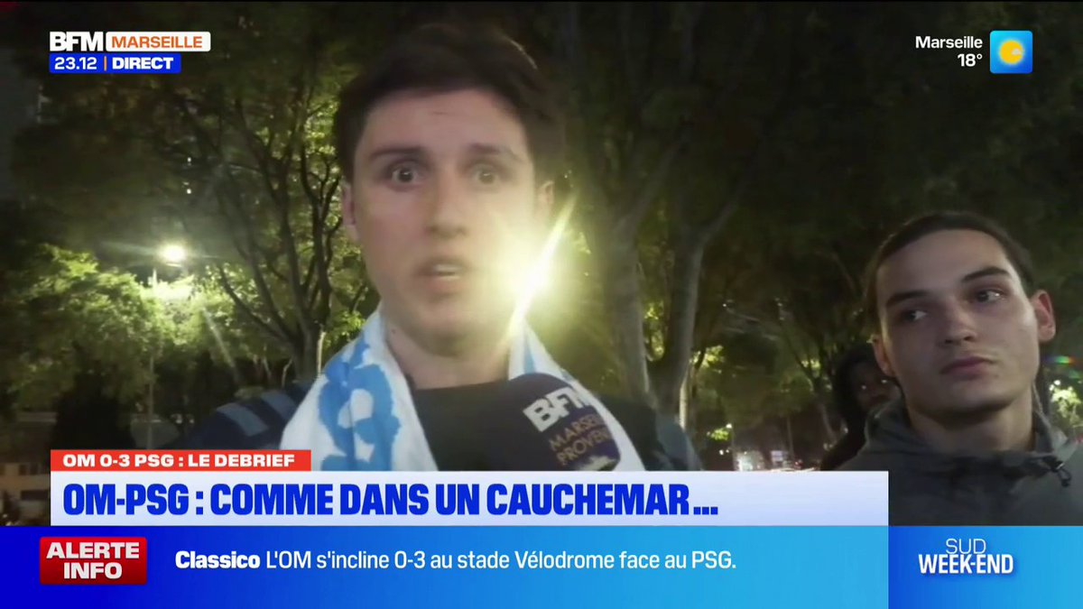 Un supporter très lucide au micro de BFM Marseille Provence. L'arbitrage est scandaleux !