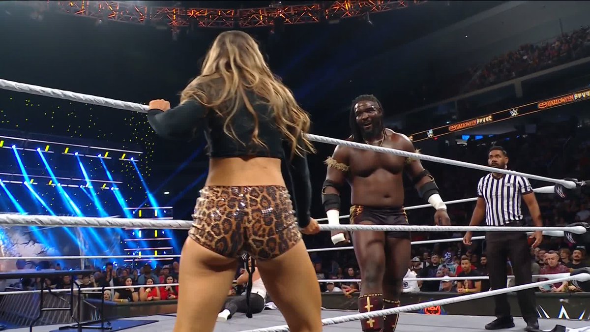 Don't mess with The Family! Tony D’Angelo just sent Oba Femi wwe through the ladder!! 🤯 #HalloweenHavoc
