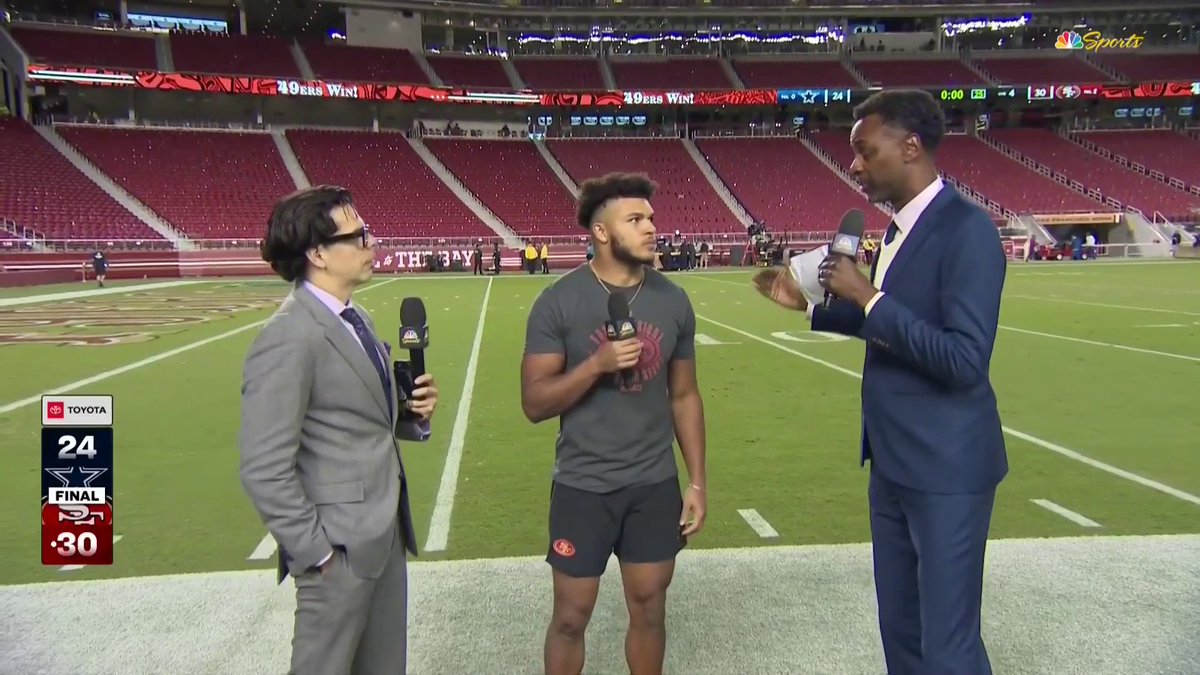 Isaac Guerendo is hyped for Christian McCaffrey's imminent return 🙌