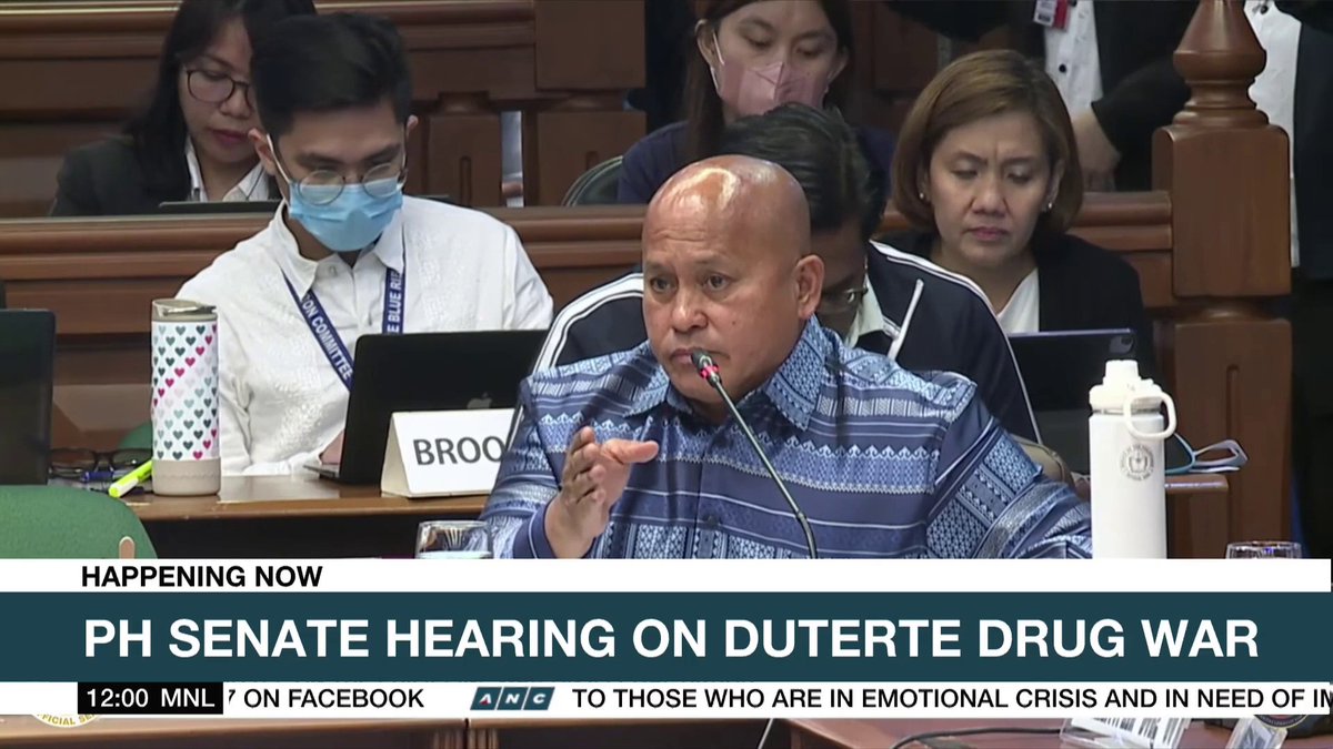 "Sana nag-report kayo sa awtoridad," Senator Ronald dela Rosa, who was PNP chief during the Duterte administration, tells a widow of an alleged victim of drug war killing.