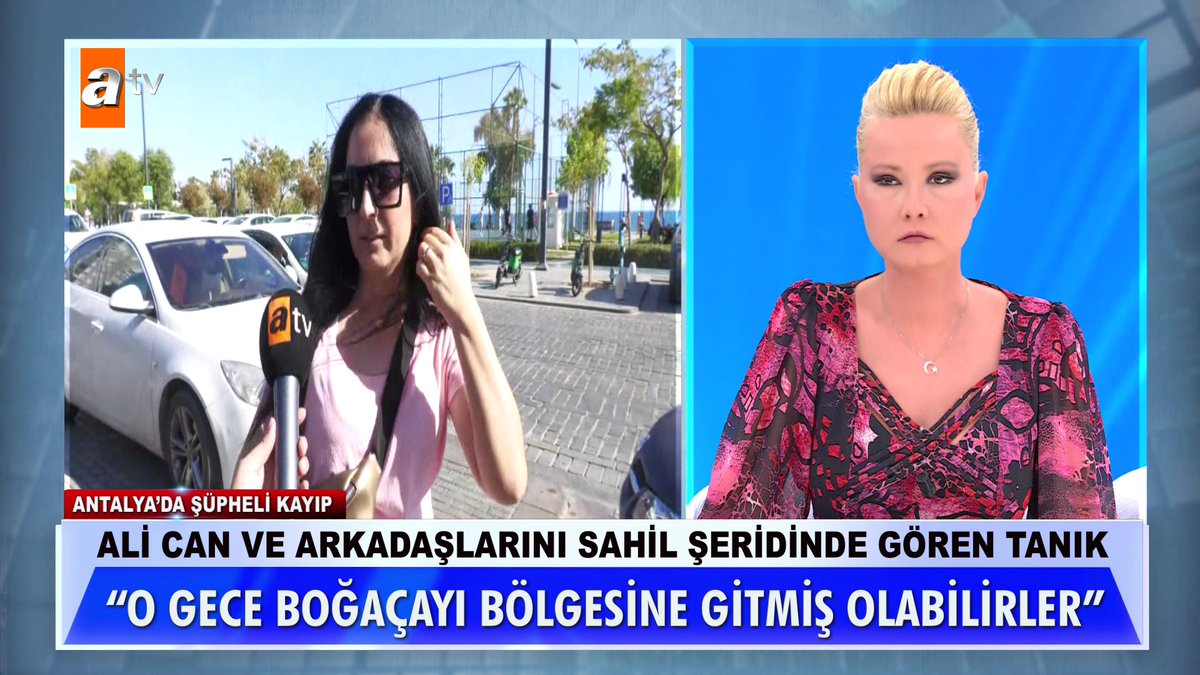 Ali Can ve arkadaşlarını sahil şeridinde gören tanık konuştu. ''O gece Boğaçayı bölgesine gitmiş olabilirler'' #MügeAnlıİleTatlıSert #MügeAnlı atv
