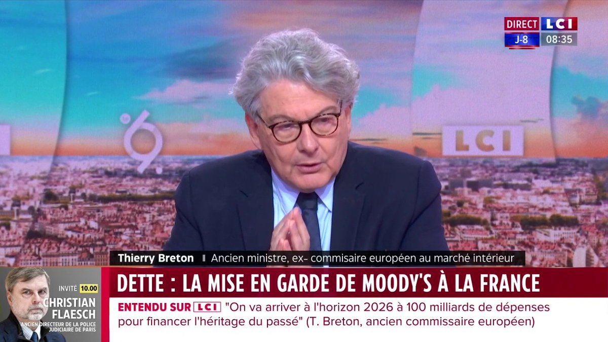 🗣️ "Si on fait 3% de déficit, on continuera à augmenter tous les ans la dette de 100 milliards. Donc une bonne fois pour toutes, il faut se demander comment on en est arrivé là" : Thierry Breton
