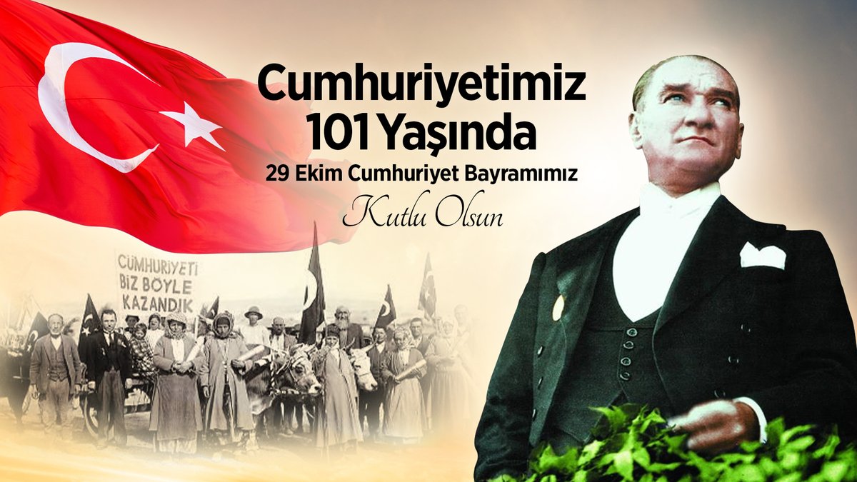 Cumhuriyetimiz 101 Yaşında 29 Ekim Cumhuriyet Bayramımız kutlu olsun. #29EkimCumhuriyetBayramı