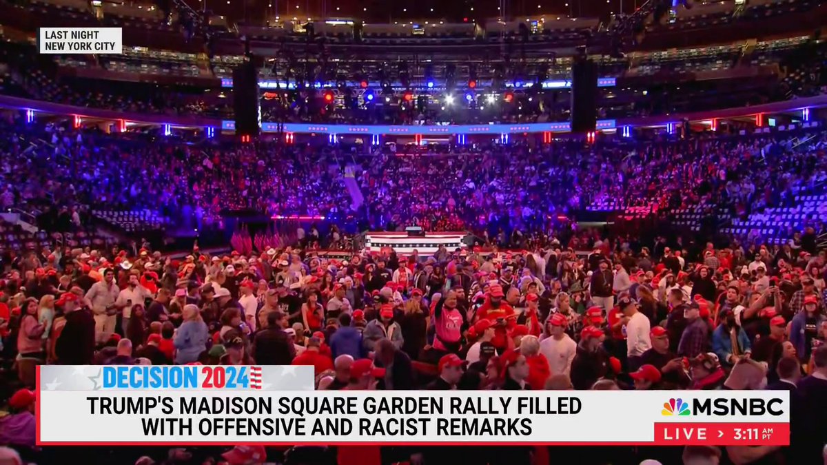 "On the closing arguments, I've always believed that politics is about addition. It's not about subtraction." -@joenbc reacts to Trump's Madison Square Garden rally filled with offensive and racist remarks