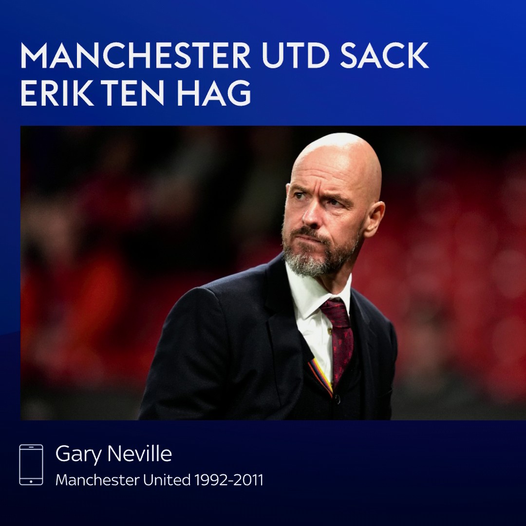 "The fact they're in 14th is just unacceptable" 🗣️ Gary Neville reacts to Manchester United sacking Erik Ten Hag