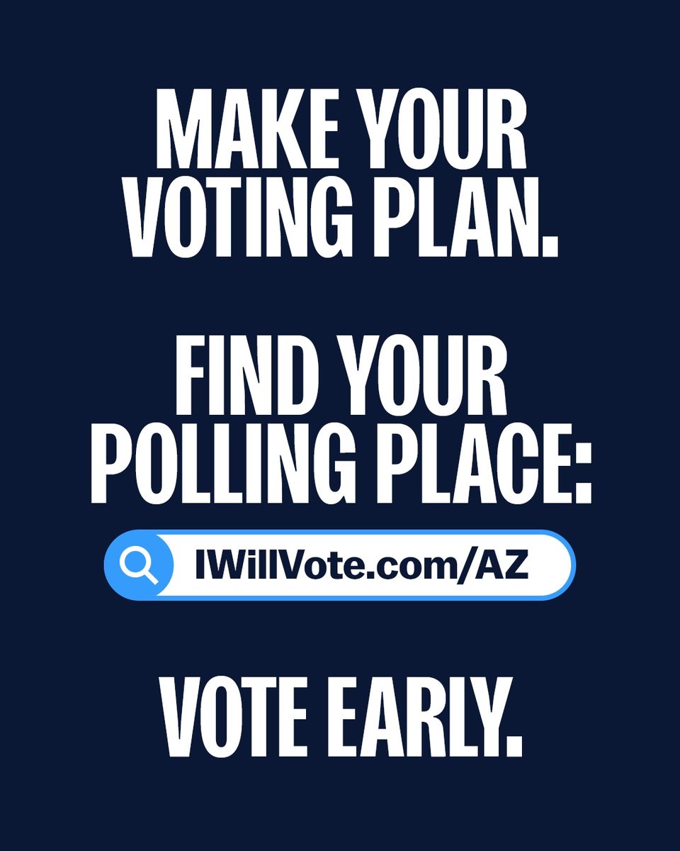 Where are you voting? When are you voting? How are you voting? Make your plan to vote, then get your friends and family to do it too:
