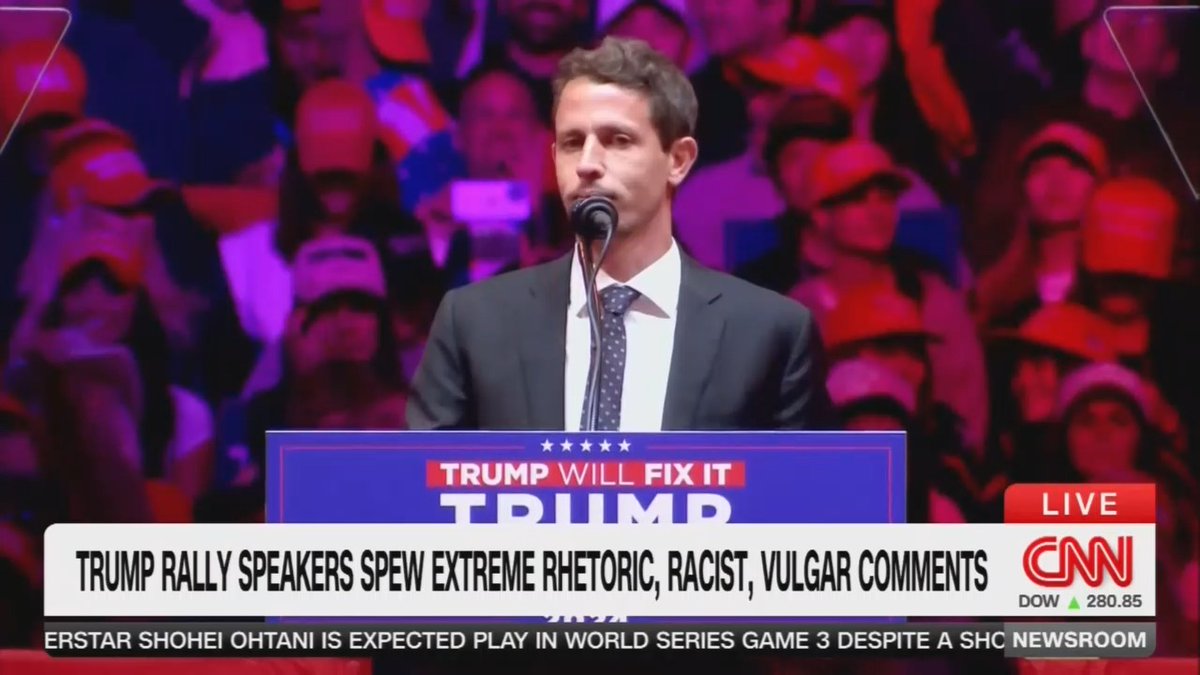 CNN plays montage of Trump rally speakers going on vile racist and anti-American rants last night