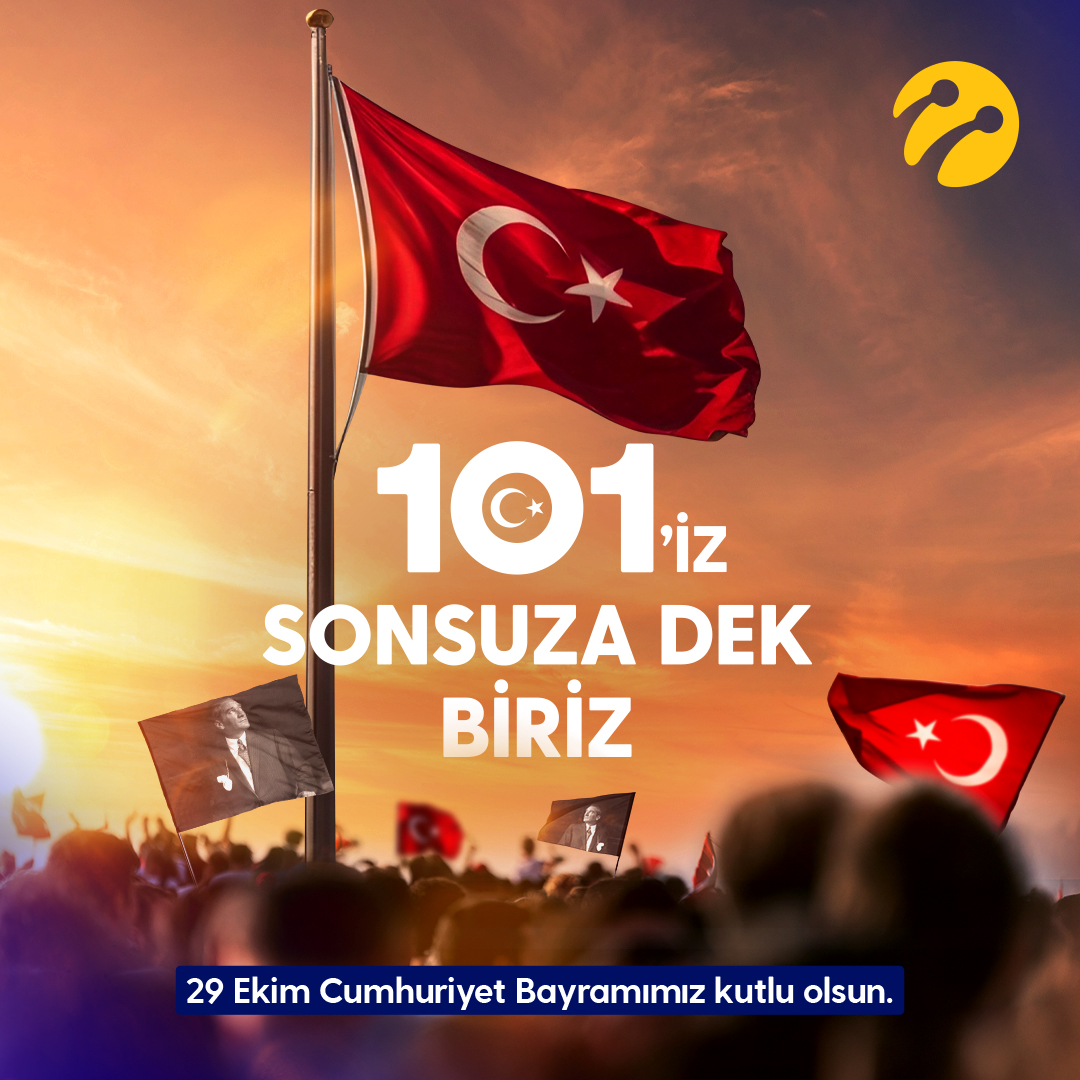 Nereye baksak bir bayrak görürüz mutlaka. Çünkü biz, sevdiğimiz hep gözümüzün önünde olsun isteriz. 💛 Cumhuriyetimiz 101 yaşında! 101’iz. Sonsuza dek biriz. 🇹🇷 Cumhuriyet Bayramımız kutlu olsun.