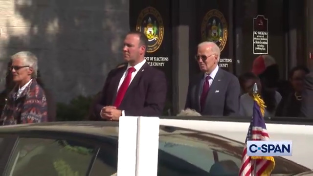 President Biden in line to vote early in Delaware.