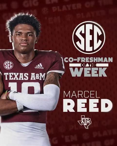 🏈 SEC Freshman Player of the Week: WK 9 👍 Marcel Reed Texas A&M Football x #SECFB